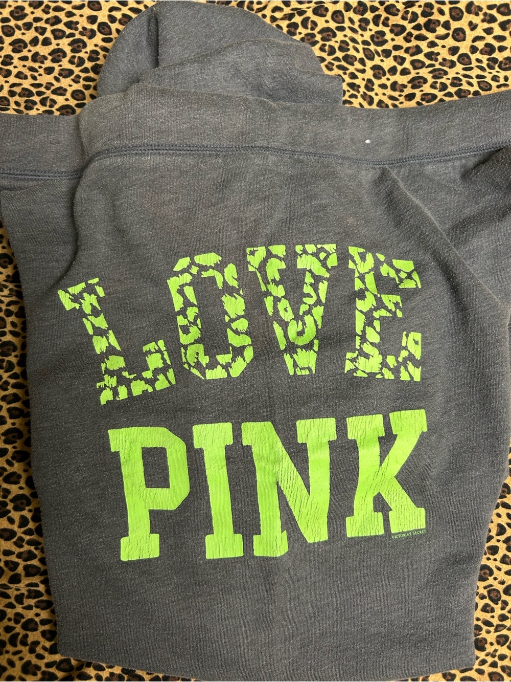 PINK Victoria's Secret joggers with Neon Green LOVE PINK Graphic